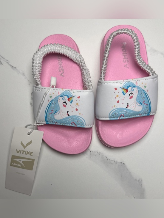 VITIKE Other - Kids Unicorn Slide Sandals by — Pink and White